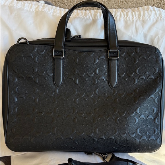 Coach Embossed Black Laptop Bag - Picture 3 of 7